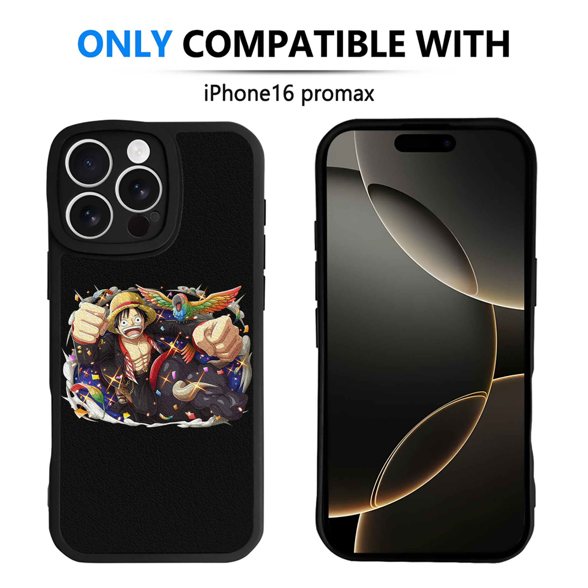 （画像用） ワンピース モンキー・D・ルフィ ONE PIECE Monkey D. Luffy 【iPhone 16シリーズ対応】シリコンスマホケース（レザー調） 材質：シリコン